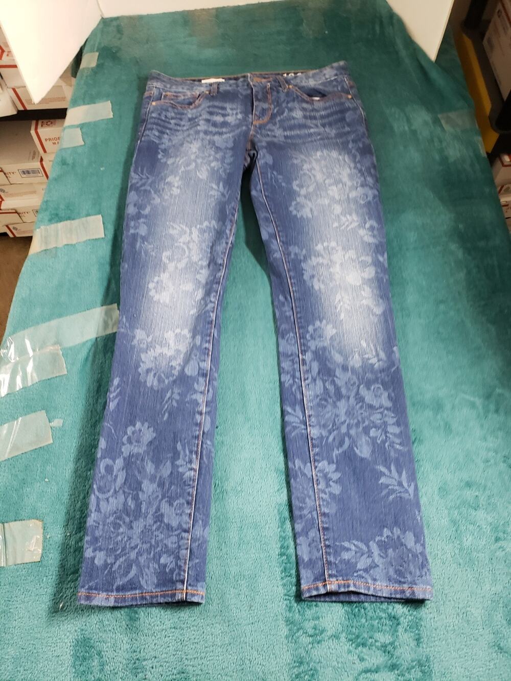 Gap Jeans Size 27 Womens Blue Stretch Denim Pants Mid Rise Floral Always Skinny